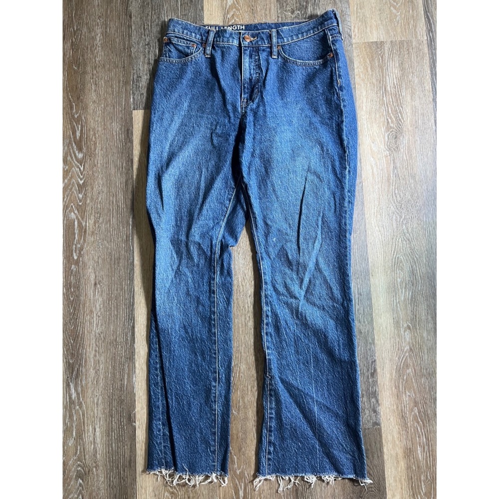 J.Crew Full Length Demi Boot Jeansβ Medium Wash Raw Hem Size 30 High Rise